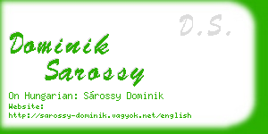 dominik sarossy business card